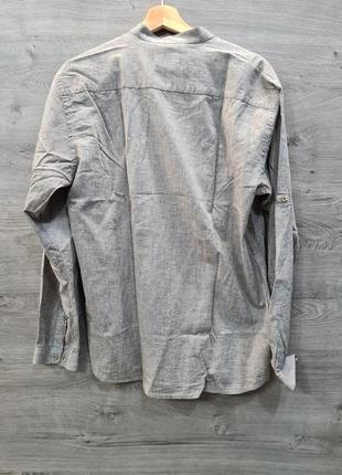 Рубашка мужская лен стойка(увеличенные размеры)2 фото