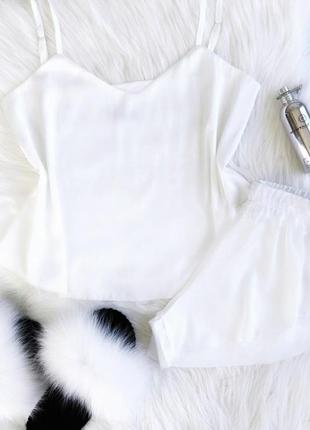 Піжама з шовку ранок нареченої, майка і шорти з розрізами