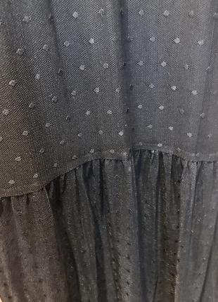 Длинное чёрное платье сетка george, размеры 10,147 фото