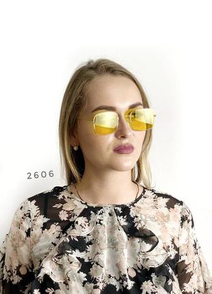 Жовті окуляри в золотистій оправі к. 26063 фото