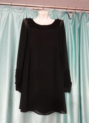 Красивое нарядное праздничное черное платье для беременных 44 46 s m