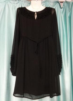 Красивое нарядное праздничное черное платье для беременных 44 46 s m5 фото