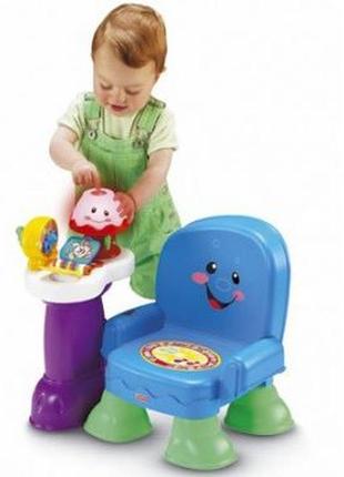 Fisher price - інтерактивний вчений стілець - смійся і навчайся. букви, цифри, кольори, порівняння1 фото