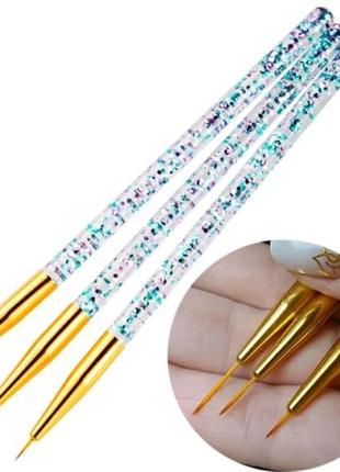 Набір 3шт кисті для нігтів манікюру набір 3 шт кісточки для нігтів манікюру