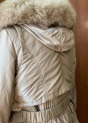 Basic editions пуховик куртка жіноча з капюшоном, жилетка кролик, колір бежевий4 фото