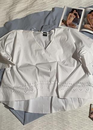 Белая красивая блуза хлопковая от пинко3 фото