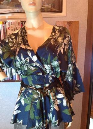 Элегантная блуза назапах бренда mela loves london, р. 50