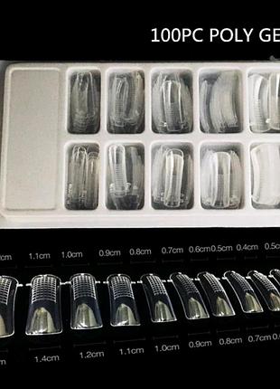 Набір 100шт верхні багаторазові форми для нарощування нігтів манікюру форми
