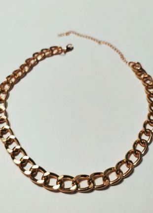 Чокер цепь золото стильная тренд цепочка ожерелье колье7 фото