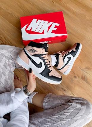 Кроссовки air jordan 1 mid pink black кросівки