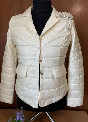 Rufuete куртка пиджак стильный с розой цвет белый, горчица2 фото