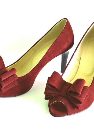 Стильные туфли с открытым пальчиком на среднем каблуке шпилька 8см2 фото