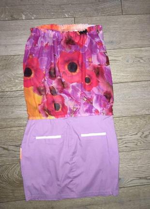 Сиреневое платье бандо 2