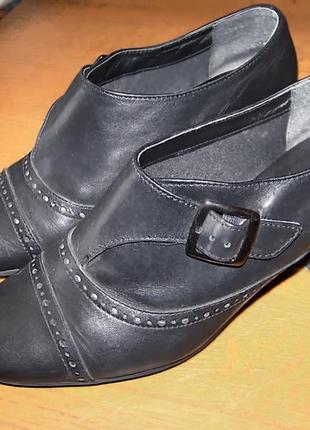 Туфли в мужском стиле с пряжкой натуральная кожа 36.5-37 tlc1 фото