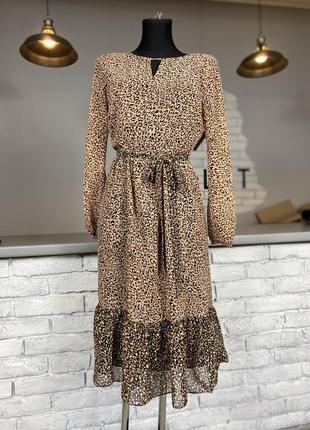 Шифоновое платье леопардовое