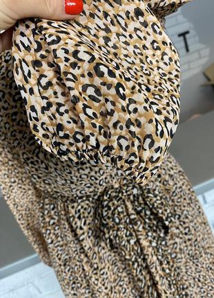 Шифоновое платье леопардовое5 фото