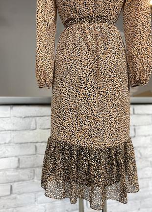 Шифоновое платье леопардовое3 фото