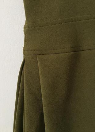 Оливкова сукня з квадратним декольте topshop оливкове плаття квадратний виріз4 фото