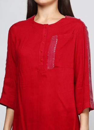 Натуральная блузка блуза туника с декором вискоза ruta s р. 543 фото