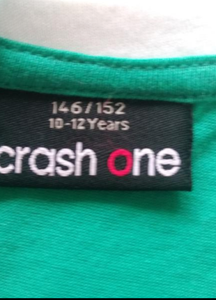 Новая хлопковая  футболка туника с контрастными надписями  crash one uk 10-12 eur 140-1526 фото