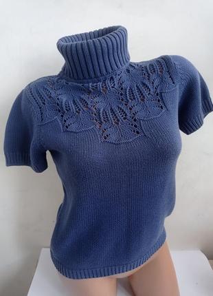 Гольф американка, бавовна, колір синій, розмір м-л