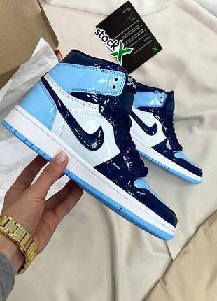 Женские лаковые кроссовки найк джордан 1, nike air jordan 1