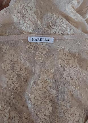 Marella by max mara стрейчевая кружевная блузка лонгслив кофта  размер м-л7 фото