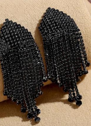 Сережки сережки сережки підвіска висульки камені медузи чорні стрази