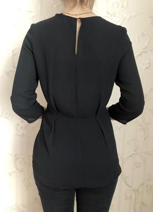 Стильна чорна блуза zara basic2 фото