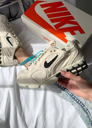 Жіночі бежеві текстильні кросівки nike air x zoom stussy spiridon cage 2 'fossil'