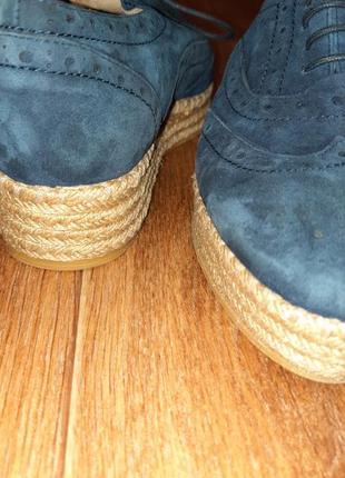Жіночі туфлі дербі лофери еспадрільї на платформі зі шнурівкою замшеві minelli нові8 фото