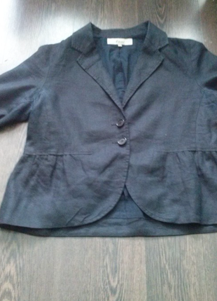 Черный льняной пиджак1 фото