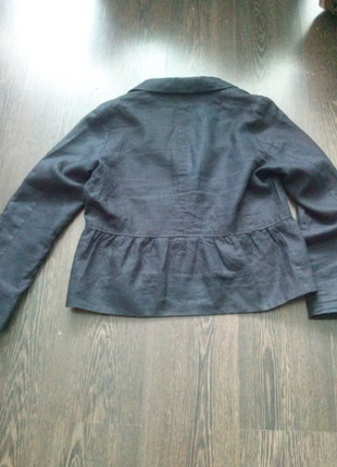 Черный льняной пиджак6 фото
