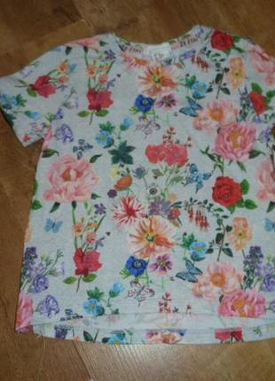 H&m футболка на 1,5-2 года с цветочным принтом