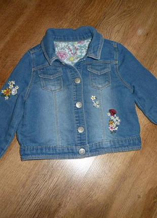 Nutmeg классный джинсовый пиджак, джинсовая куртка на 3-4 года