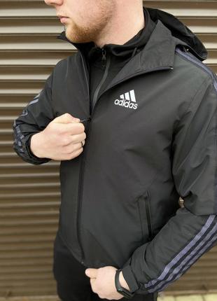 Чоловіча штормівка на літо/весну чорна adidas