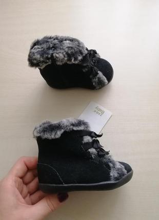 Новые замшевые сапожки zara baby р.18, 11см девочке.1 фото