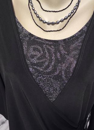 Красивая черная блуза кофта с люрексовой вставкой р.xl\50-52 saloos3 фото
