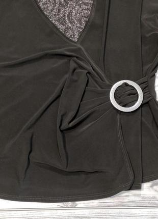 Красивая черная блуза кофта с люрексовой вставкой р.xl\50-52 saloos9 фото