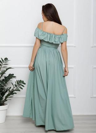 Стильное длинное платье с открытыми плечами разные цвета3 фото