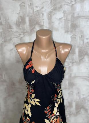 Летнее чёрное длинное платье,принт,цветы,сарафан(06)4 фото