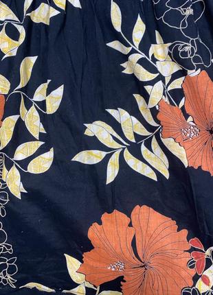 Летнее чёрное длинное платье,принт,цветы,сарафан(06)5 фото