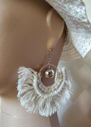 Найбільш продавана модель у фейсбук!!!тренд 2021! ❤️ еко сережки макраме) 4