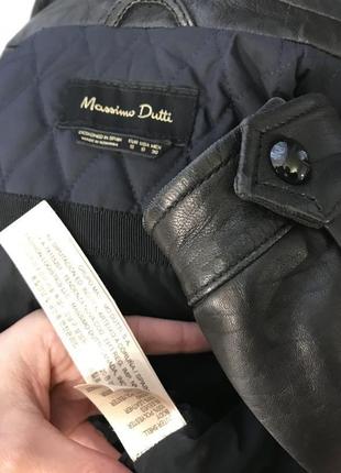 Курточка с кожаными вставками massimo dutti 34-36(100%натуральная кожа)8 фото