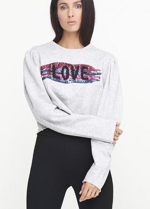 Стильний і м'який світшот з паєтками "zara"