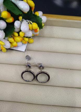 Серебряные стильные серьги гвоздики пусеты круги кольца 925 застежка закрутка3 фото