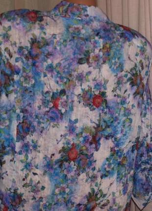 Красивая цветочная блуза (3-4 хл замеры) лёгкая, с кармашкми, отлично смотрится4 фото