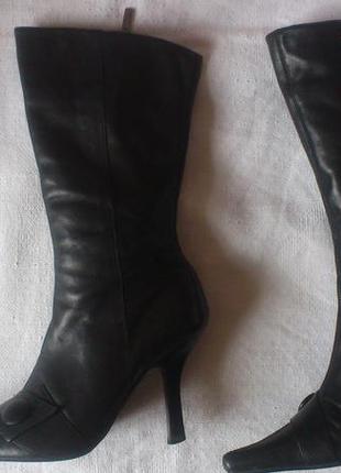Сапоги кожаные женские сапожки river island чоботи шкіряні жіночі чорні р.38,5🏴󠁧󠁢󠁥󠁮󠁧󠁿🇧🇷2 фото
