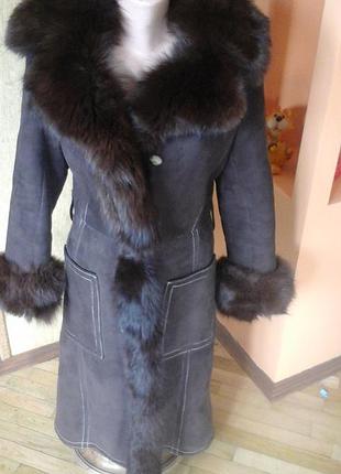 Коричневая дубленка фирмы california