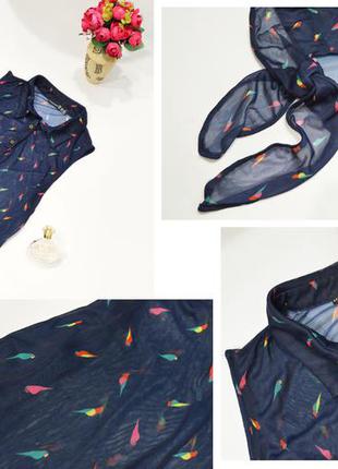Веселая оригинальная блузка блузочка в попугаях2 фото